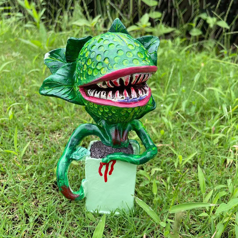 dropship New CannibalPlant Art Craft; Resin Prop For Movie; Garden Ornament; Horror Halloween Decoration