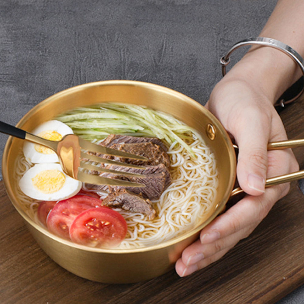 dropship 1pc Small Stainless Steel Rice Bowl; Ramen Bowl; Pasta Bowl; Korean Style Bowl