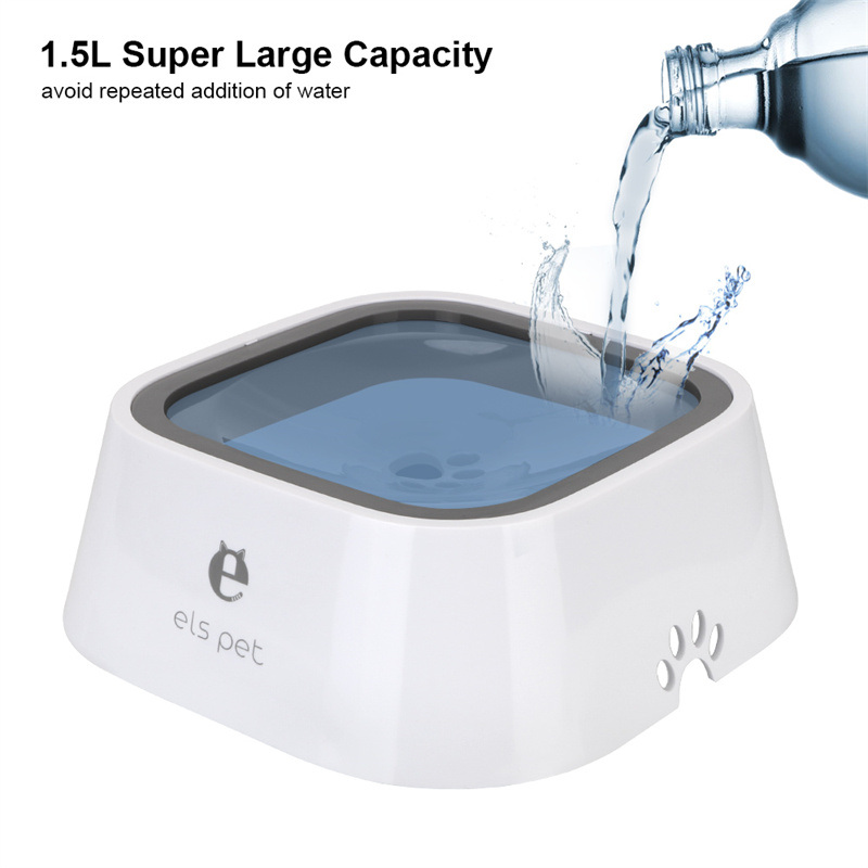 dropship 1.5L Cat Dog Water Bowl Carried Floating Bowl Anti-Overflow Slow Water Feeder Dispenser Pet Fountain ABS&PP Dog Supplies