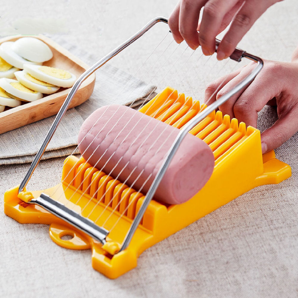 dropship 1pc, Multifunctional Luncheon Meat Cutter, Stainless Steel Egg Cutter, Cutting 10 Pieces For Fruit Onion Soft Food Roast Legs, Spam Slicer, Kitchen Tools