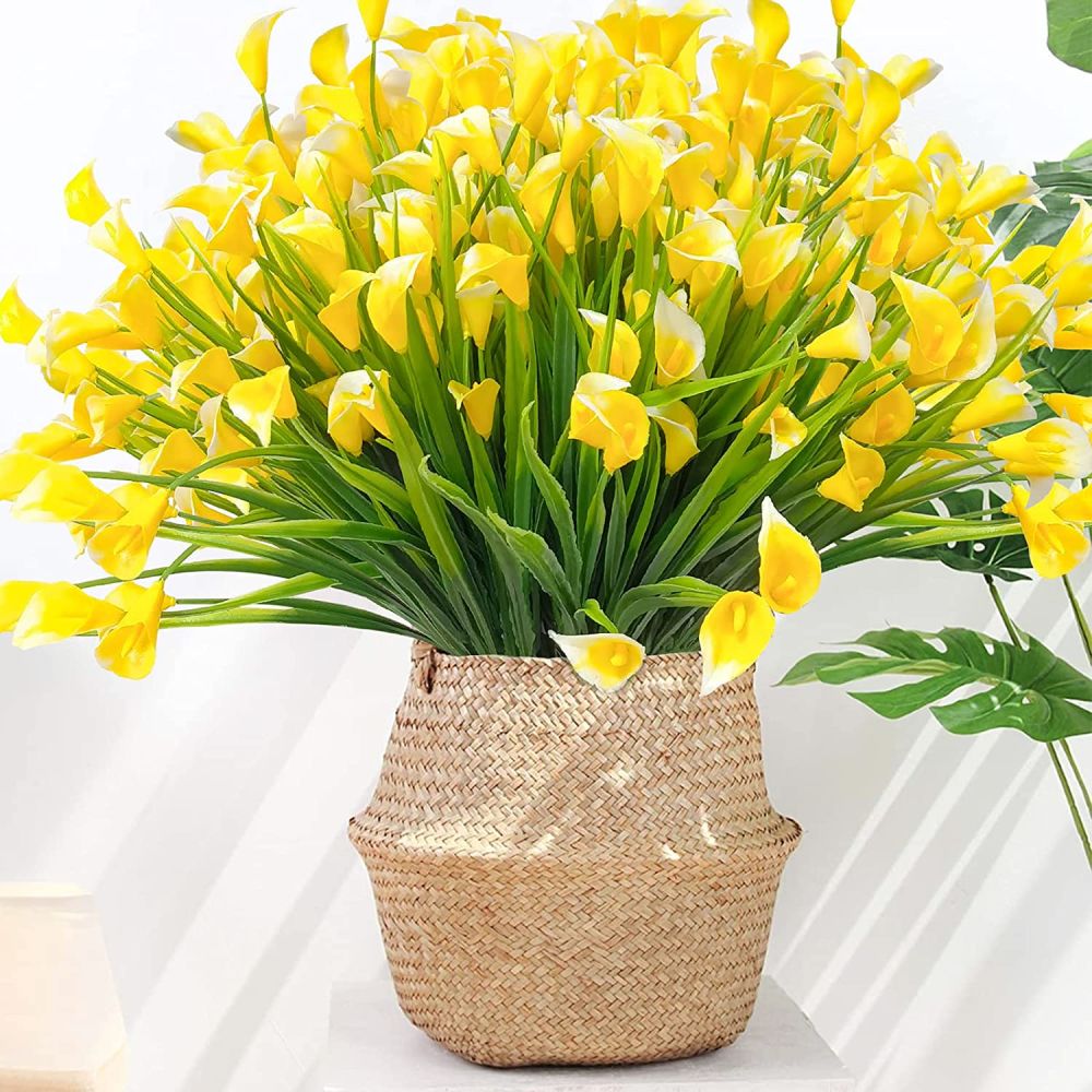 dropship 4 Bundles Premium Oxidation Resistance Artificial Flower; Artificial Outdoor Flowers UV Resistant Fake Flowers No Fade Faux Plastic Greenery Shrubs Garden Porch Window Box Wedding Decorating