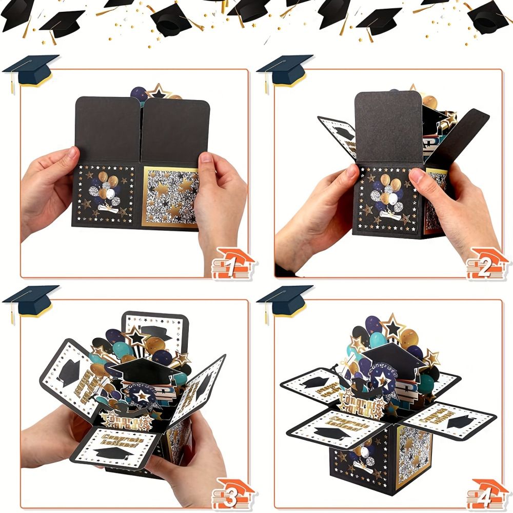 dropship 1pcs; 3D Graduation Pop Up Card; Class Of 2023 Congrats Grad Card; Congratulation Greeting Card With Envelope; Graduation Party Supplies; Party Supplies; Holiday Favors