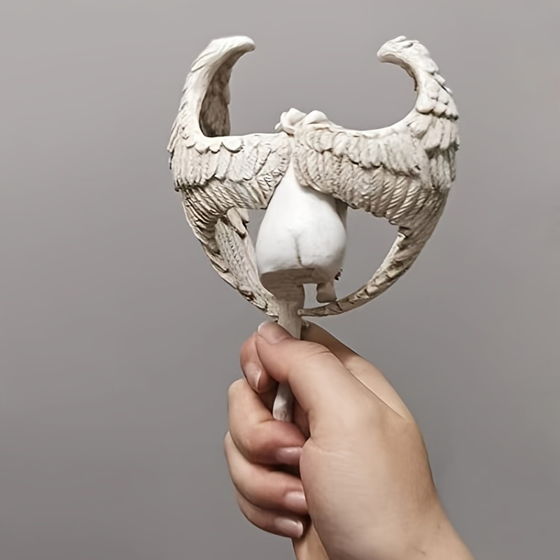 dropship 1pcs Sorrow Angel Statue Crafts; Pure White Love Angle With Wings Sculpture Ornaments; For Home Decor Bedroom Office Garden Tabletop