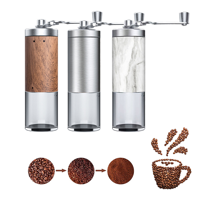 dropship Manual Coffee Grinder Stainless Steel Hand Adjustable Steel Core Burr For Kitchen Portable Coffee Mills Coffee Espresso Press