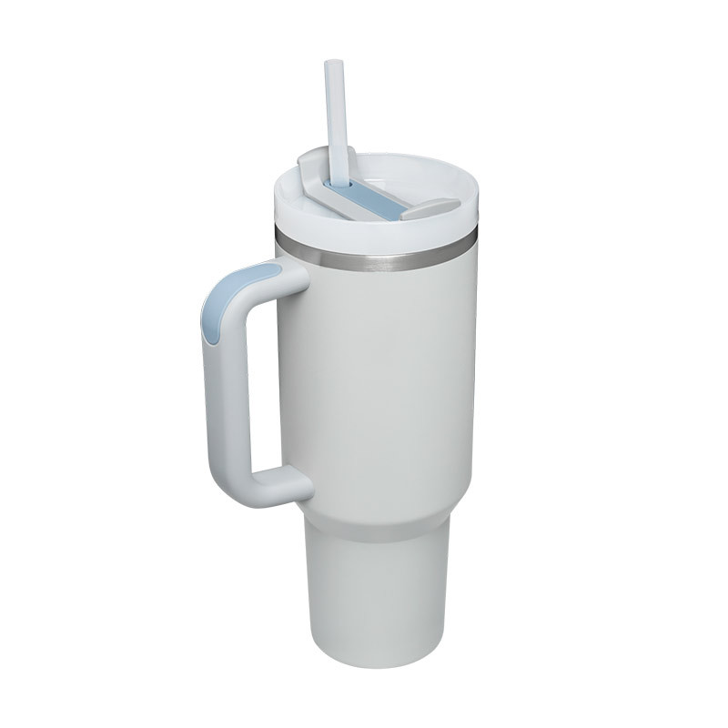 dropship 1200ml Stainless Steel Mug Coffee Cup Thermal Travel Car Auto Mugs Thermos 40 Oz Tumbler with Handle Straw Cup Drinkware New In