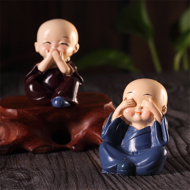 dropship Creative 4 Little Monk Resin Ornaments; Desktop Decoration Crafts