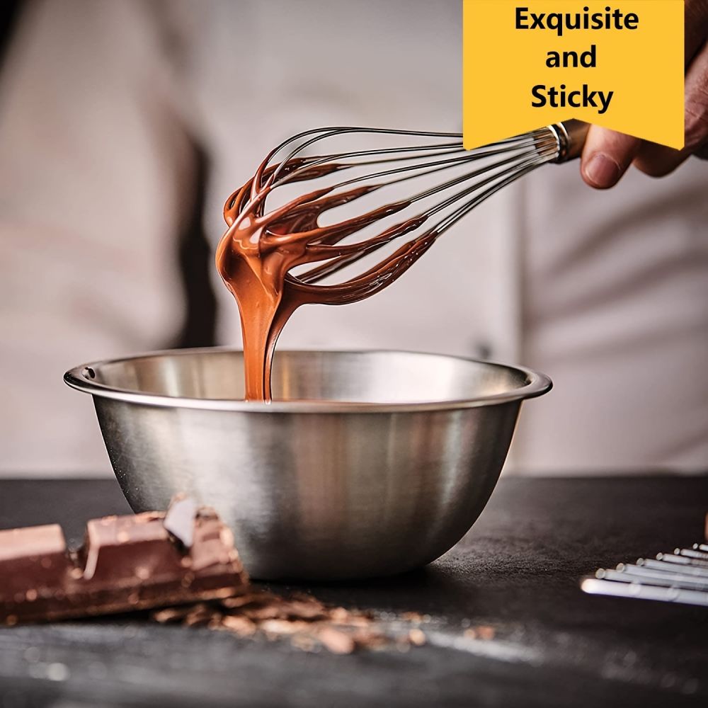 dropship 1pc Stainless Steel Whisk; Cooking Mixer; Whisk For Blending; Beating And Stirring; Enhanced Version Balloon Wire Whisk; Kitchen Gadget; 8in/10in/12in