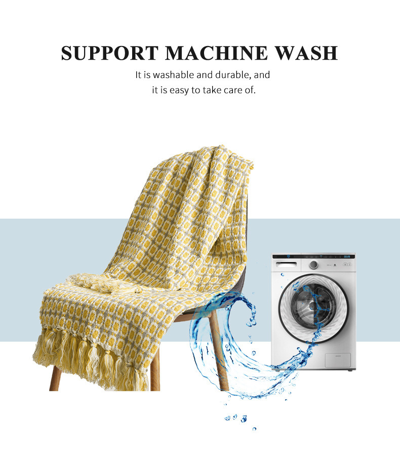 dropship Tassel Thread Blanket Geometry Woven Office Air Conditioner Lunch Break Towel Blanket Shawl Sofa Bedroom Vintage Lattice Splice