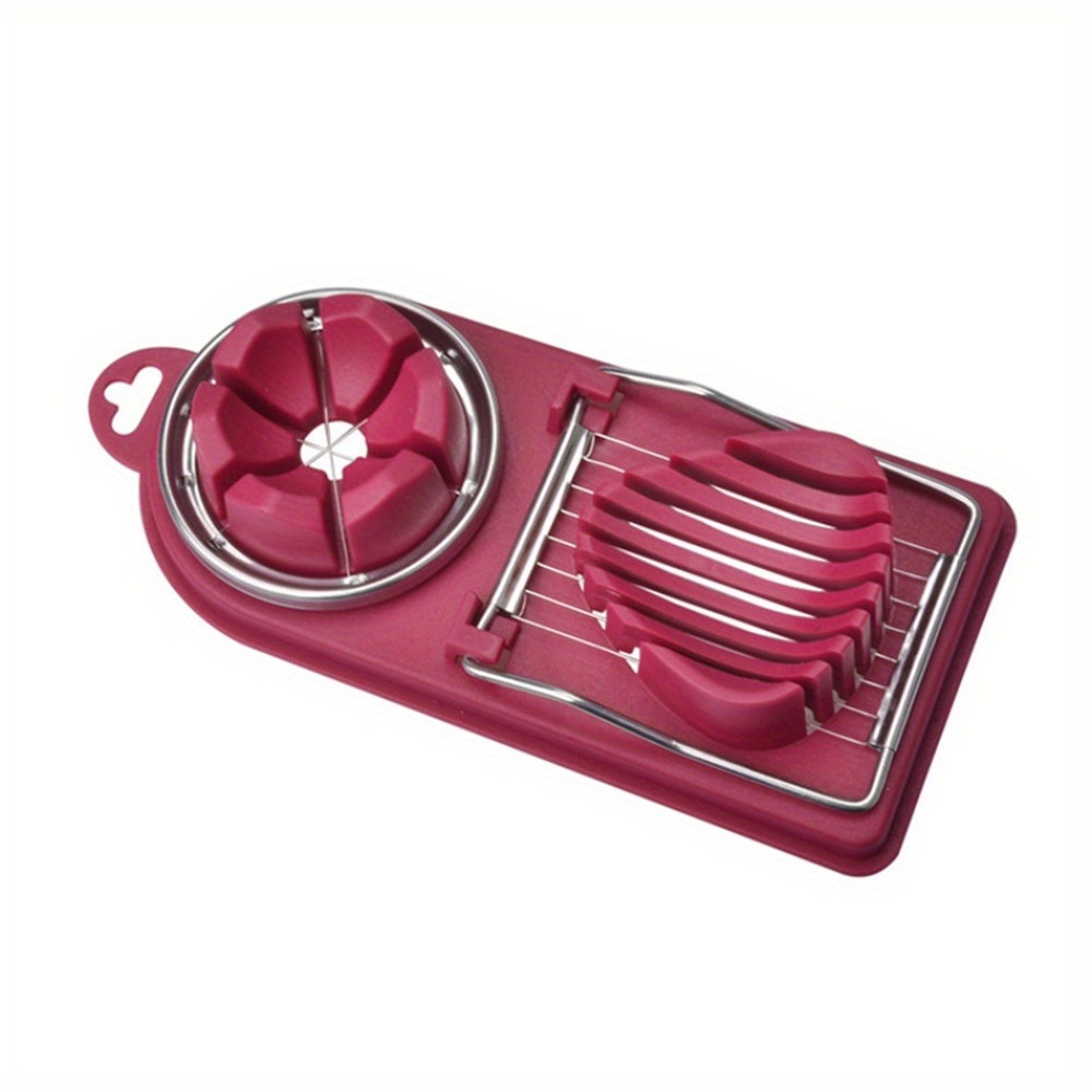dropship 1pc Multifunctional Egg Cutter; Stainless Steel Egg Slicer Sectioner Cutter Mold; Flower-Shape Luncheon Meat Cutter; Kitchen Gadgets