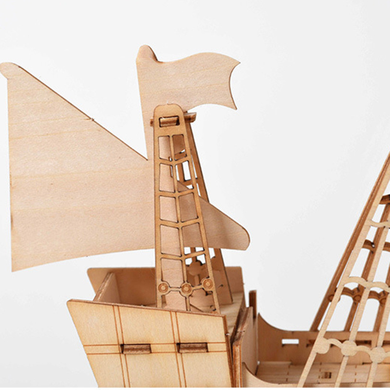 dropship 1pc 3D Wooden Puzzles For Adults; Sailboat Educational Puzzle Assembly Model; DIY Educational Desk Toy 7.87"x7.09"x2.99"