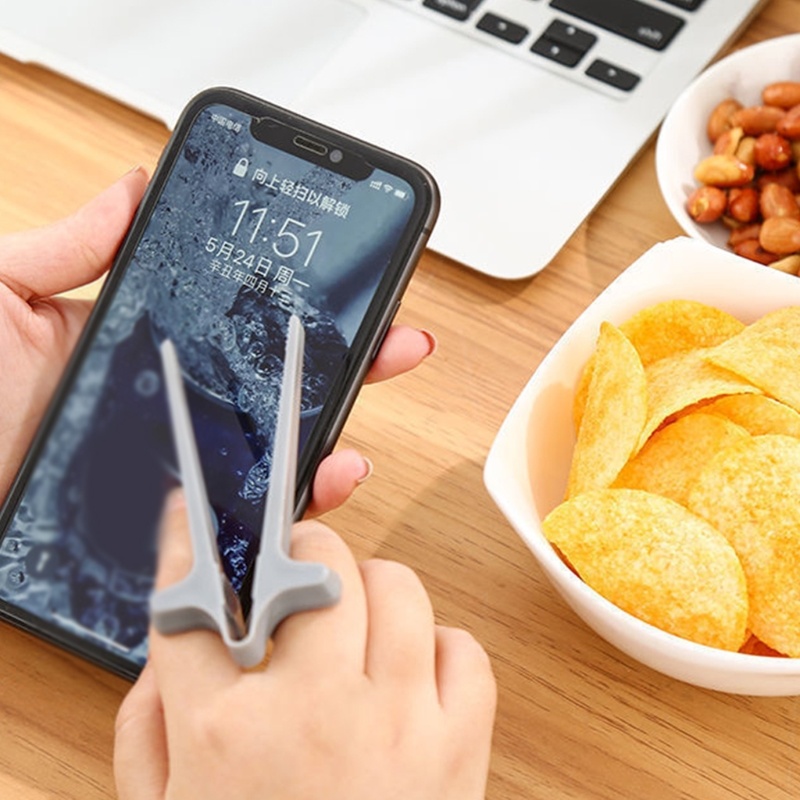 dropship Finger Chopsticks for Gamer Gaming Snack Clips Plastic Chopstick Snack Food Finger Tongs Lazy Artifact Assistant Finger Tool
