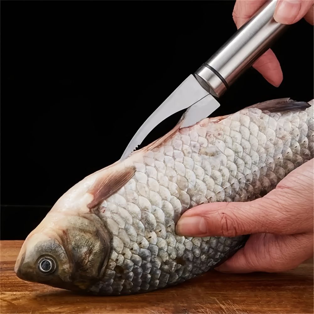 dropship 2pcs; 5 In 1 Multifunctional Shrimp Line Fish Maw Knife; Stainless Steel Portable Shrimp Cleaner Knife; Household Shrimp Line Knife; Fish Scale Planer Seafood Knives Tool For Kitchen