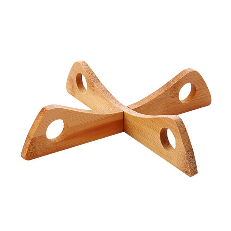 dropship 1pc/2pcs Bamboo Cross Pot Bottom Stand; Pot Rack; Heat-Insulation Anti-Scald Cup & Dish Holder; Draining Rack