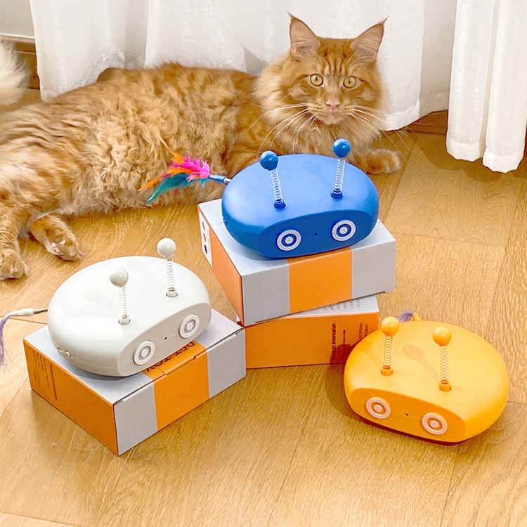 dropship Electric Cat Interactive Toys Funny Pet Teasing Robot Laser Toys Automatic Steering Walking Sticks