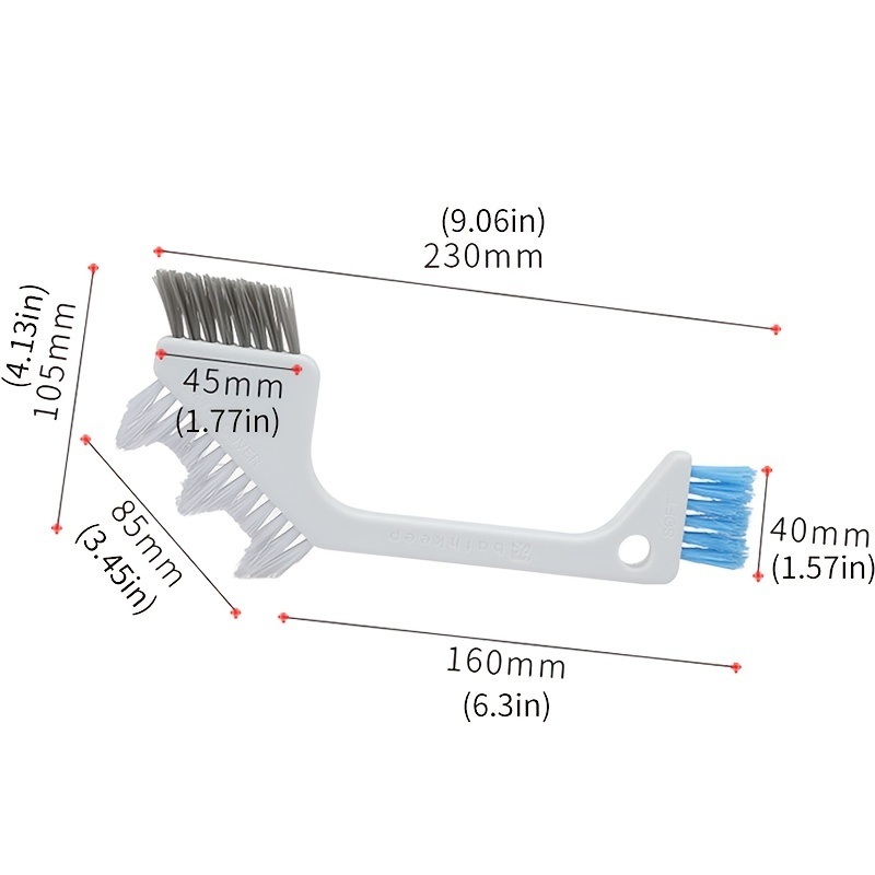 dropship 1pc Bathroom Brush; Tile Corner Crevice Brush; Multifunctional Cleaning Brush; Floor Drain Brush 9.06"x4.13"