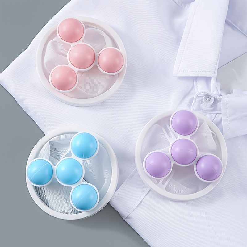 dropship 3pcs Pet Hair Remover; Reusable Lint Catcher Washing Machine Hair Filter; Laundry Hair Removal Ball; Durable Cleaning Mesh Bag Floating Lint Remover For Laundry 6.89*3.62in