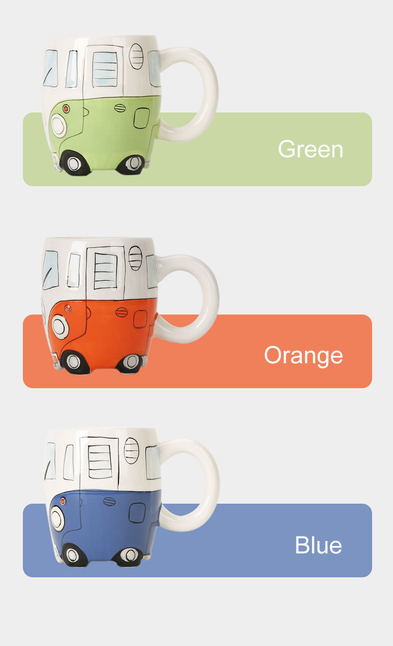 dropship Creative Ceramic Bus Cup Interesting Milk Coffee Mug