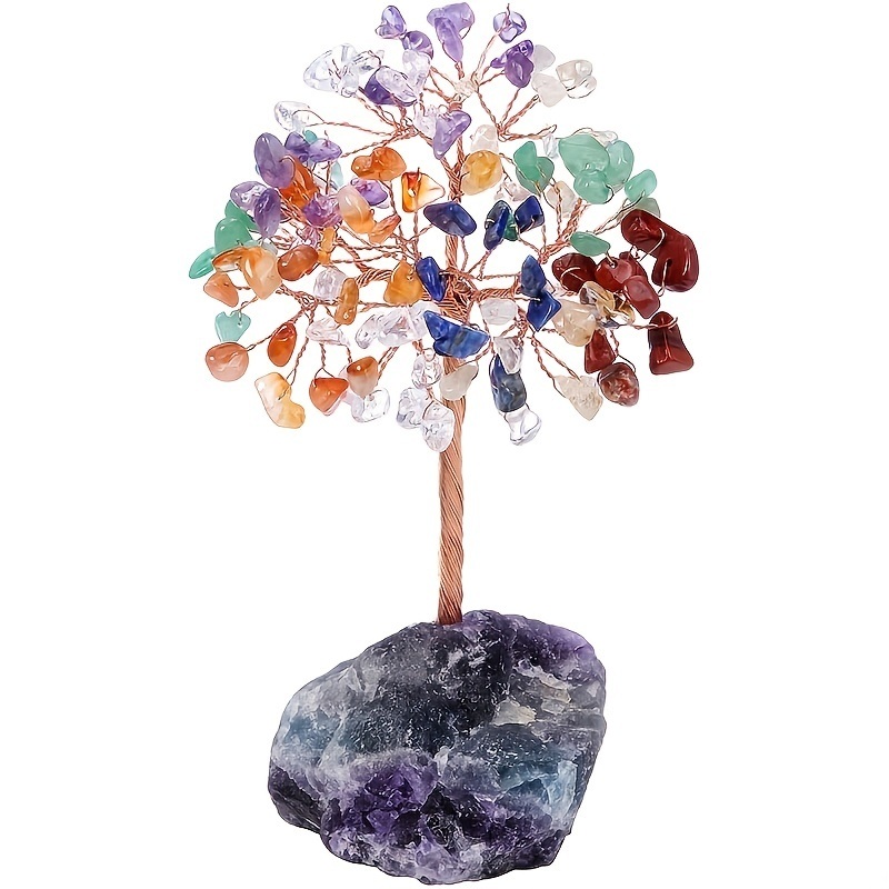 dropship 1pc Natural Crystal Tree Crystal Hair Ore Fluorite Base Rich Tree Chakra Amethyst Powder Crystal Ornaments