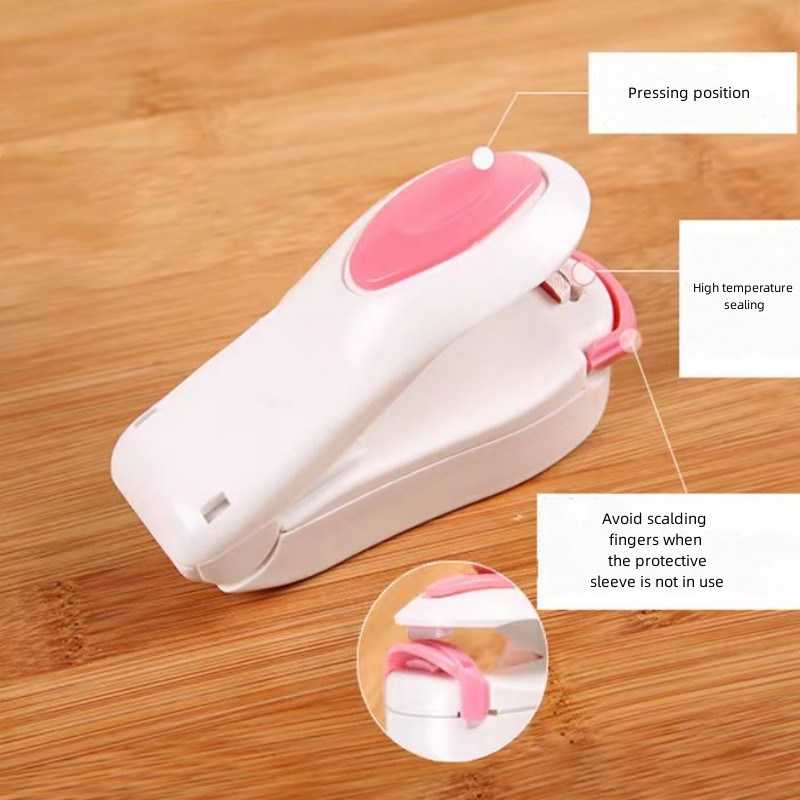 dropship 1pc Mini Household Portable Sealing Machine, Hand Pressure, Heat Sealing Machine, Food, Snacks, Plastic Bag Sealing Machine (Battery Not Included)