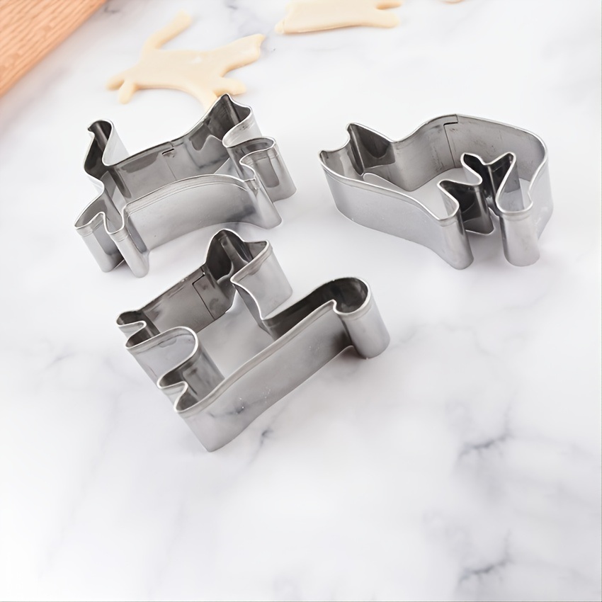 dropship Set Of 6, Stainless Steel Animal Cookie Cutters, Kitten Moulds, Baking Cute DIY Cartoon Cookie Moulds Set