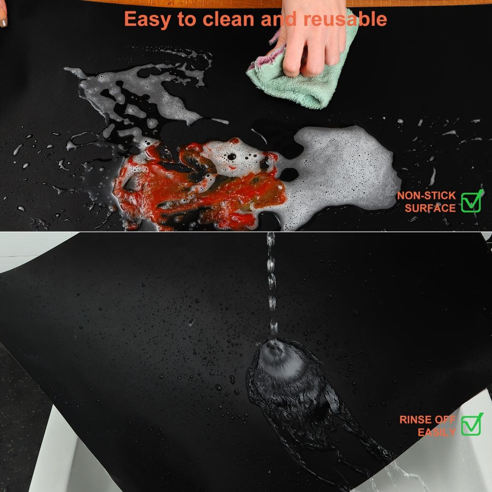dropship 2pcs Oven Liner; Oven Liners For Bottom Of Oven; Easy To Clean; Protect Bottom Of Oven/Gas Stove