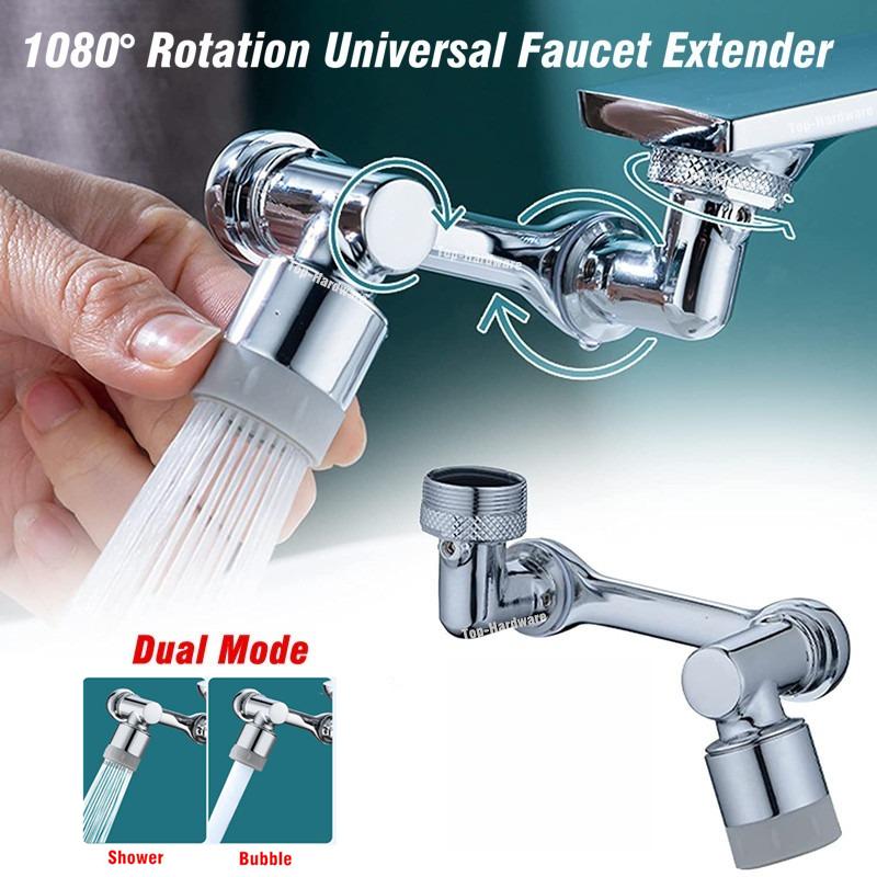 dropship 1pc New Universal 1080° Rotation Extender Faucet Aerator; Plastic Splash Filter; Kitchen Washbasin Faucets Bubbler Nozzle Robotic Arm