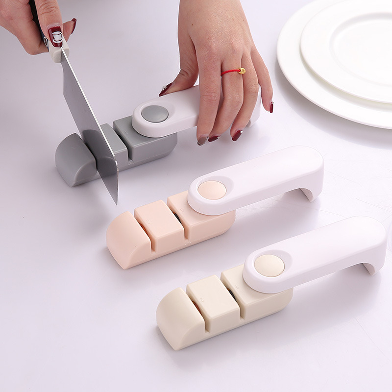 dropship 1pc Manual Two-stage Knife Sharpener; Kitchen Quick Sharpening Stone; Kitchen Supplies