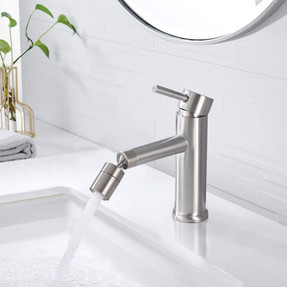 dropship Brushed Nickle Bathroom Faucet for 2 Mode Faucet for Bathroom Sink 