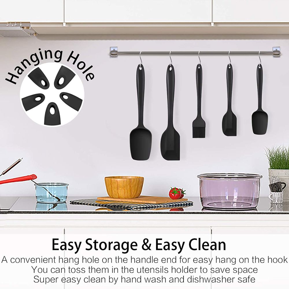dropship 6pcs Silicone Kitchenware Set; Kitchen Supplies; Baking Supplies; Large Scraper; Spatula; Baking Tools; Cake Cream Spatula; Kitchen Tool Set