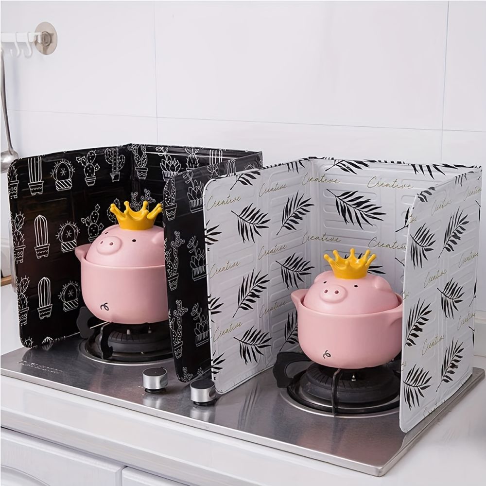 dropship 1pc Aluminum Foldable Splash-proof Net; Kitchen Tools; Gas Stove Bezel; Frying Pot; Oil-proof And Splash-proof Net; Kitchen Accessories