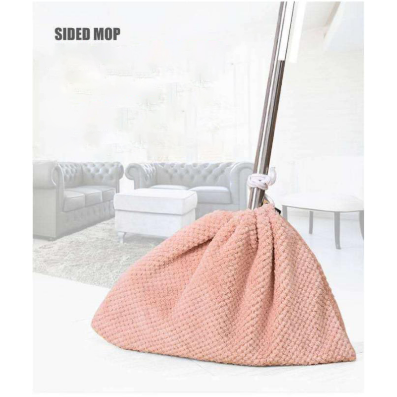 dropship 2pcs Multi Function Coral Velvet Broom Cover Cloth Floor Mop With Reusable Microfiber Absorbent Mop Household Cleaning Accessories