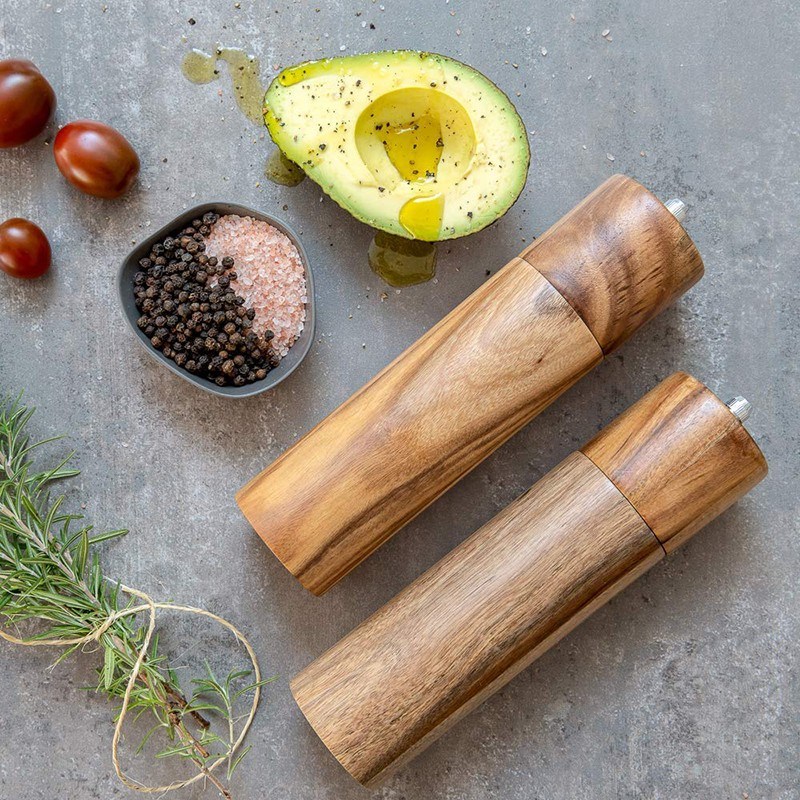dropship Wooden Salt and Pepper Grinder Set Manual Salt and Pepper Mills for Seasoning; Meal Prep; Cooking; Serving; Dining; BBQ Tools