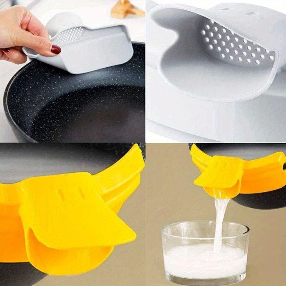 dropship 1pc; Anti-Spill Silicone Slip On Pour Soup Spout Funnel; Kitchen Dedicated Anti-Spill Pots Round Edge Deflector Pour Soup Funnel Duckbill Diversion Mouth