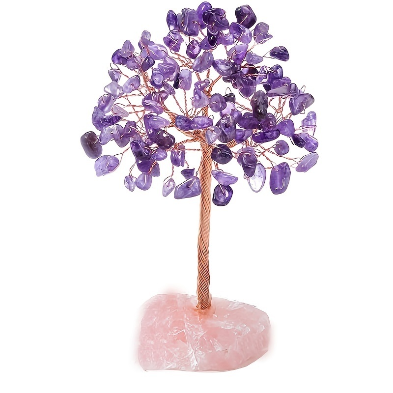 dropship 1pc Natural Crystal Tree Crystal Hair Ore Fluorite Base Rich Tree Chakra Amethyst Powder Crystal Ornaments