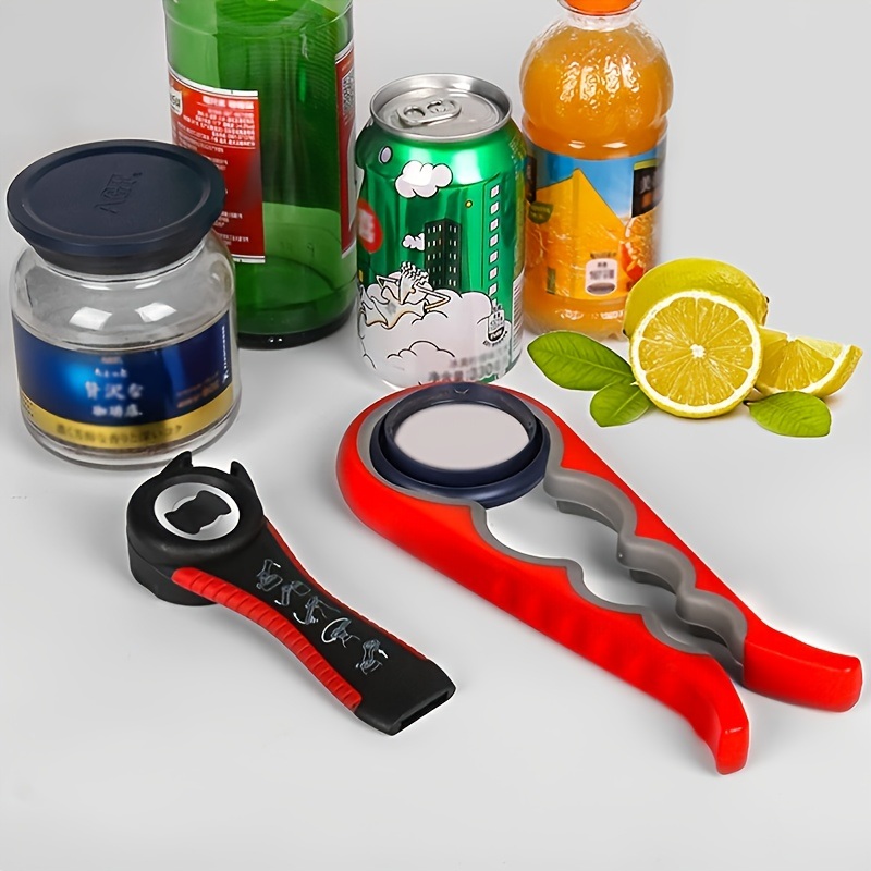 dropship 1pc Lid Opener Tool; Jar Opener For Weak Hands; Multi Function Can Opener For Seniors; Rubber Grip Bottle Opener