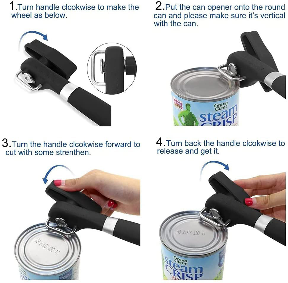 dropship Safe Cut Can Opener; Smooth Edge Can Opener handheld; Food Grade Stainless Steel Cutting Can Opener for Kitchen &amp; Restaurant