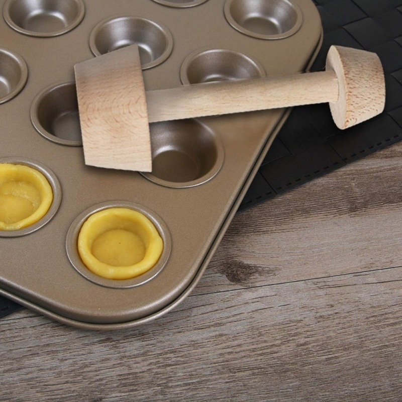 dropship 1pc Kitchen Gadgets Wood Egg Tart Pusher Double Side Tart Tamper Pastry Pusher Wooden Egg Tart Mold For Eggtart Mold Baking Cake Kitchen Tools