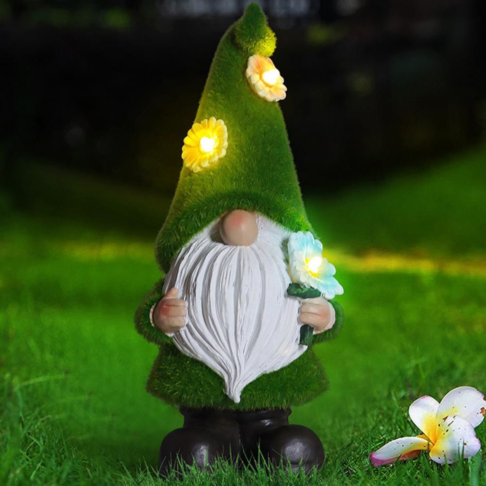 dropship Gnome Night Solar Light Flower Decor Dimming Built-in Photoreceptor System Automatic Garden Decoration Fairy Desk Solar Light