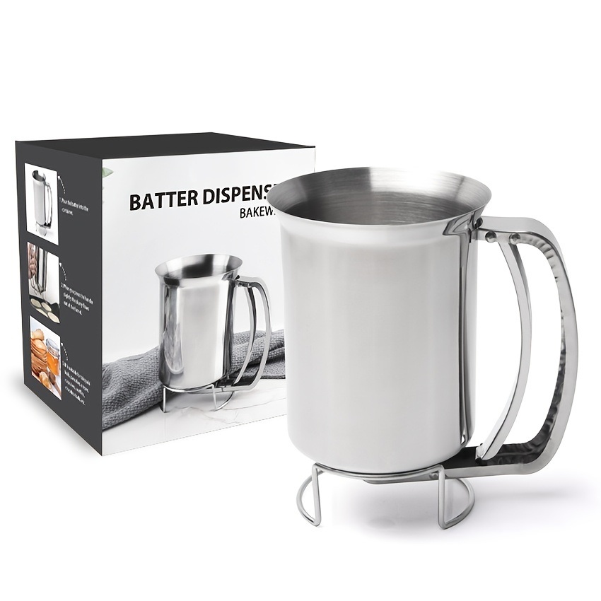 dropship 1pc Handheld Stainless Steel Batter Separator; Cupcake Batter Funnel; Batter Stirrer