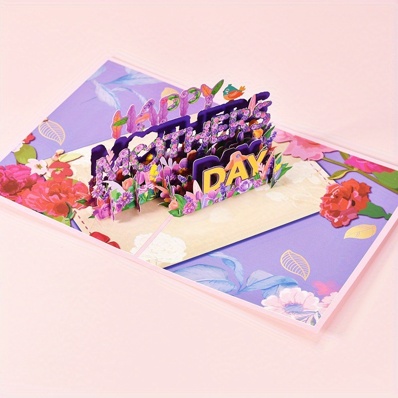dropship 1pc Creative Happy Mother's Day Greeting Card; 3D Blessing Card Paper Carving Best Mom Ever Thank You Card