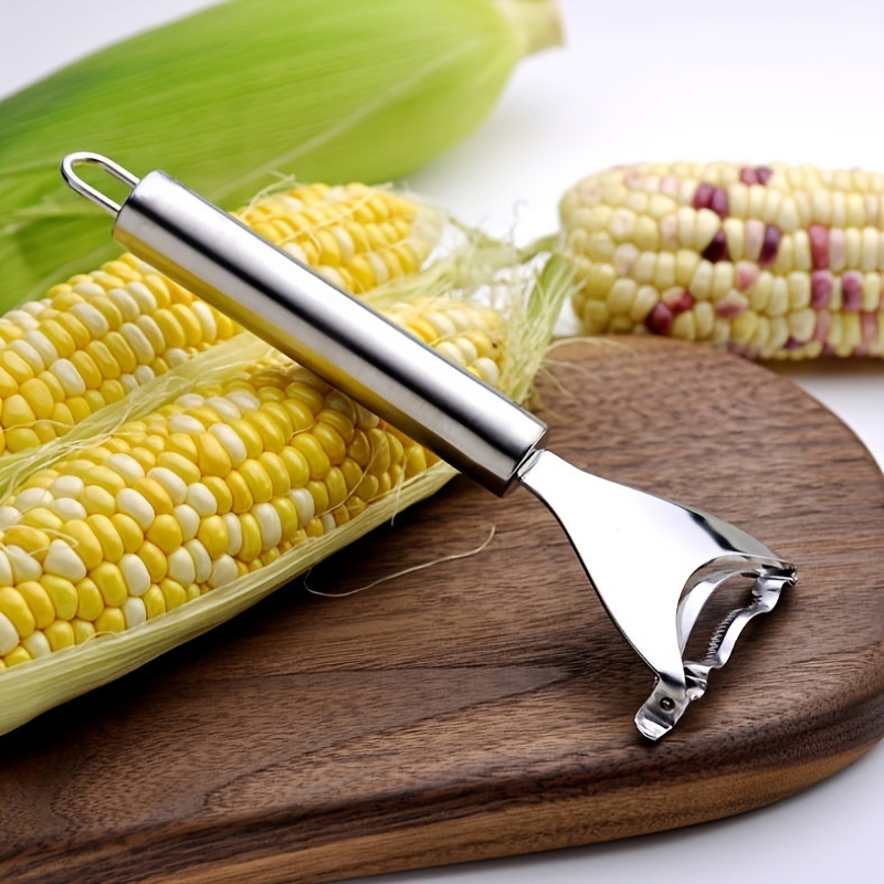dropship 1pc Stainless Steel Corn Planer; Corn Peeler; Cob Remover Tool With Ergonomic Handle; Kitchen Gadgets