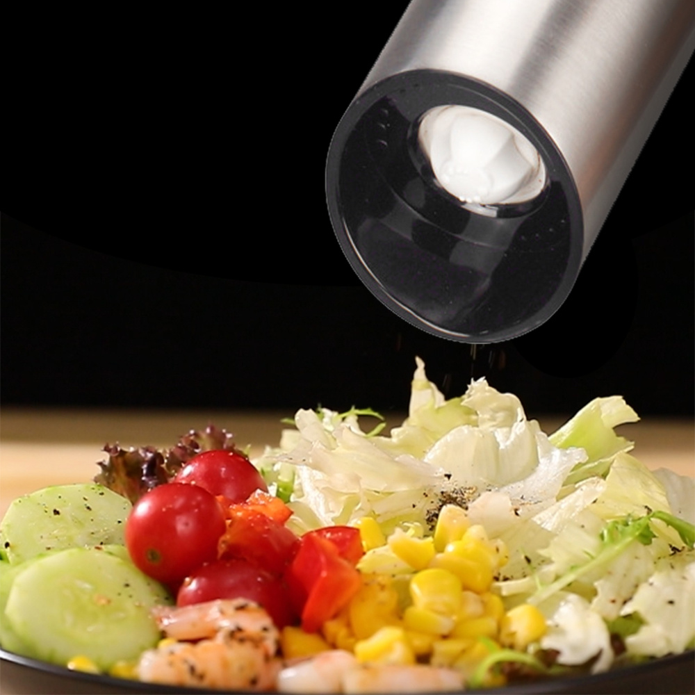 dropship Electric Salt Pepper Grinder USB Rechargeable Pepper Mill Adjustable Coarseness Automatic Spice Milling Machine Kitchen Tool