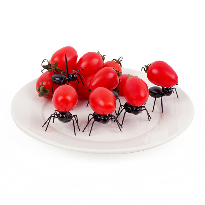 dropship 6pcs Plastic Ant Food Picks; Animal Fruit Toothpicks; Dessert Forks; Bento Home Decoration Accessories; Party Supplies