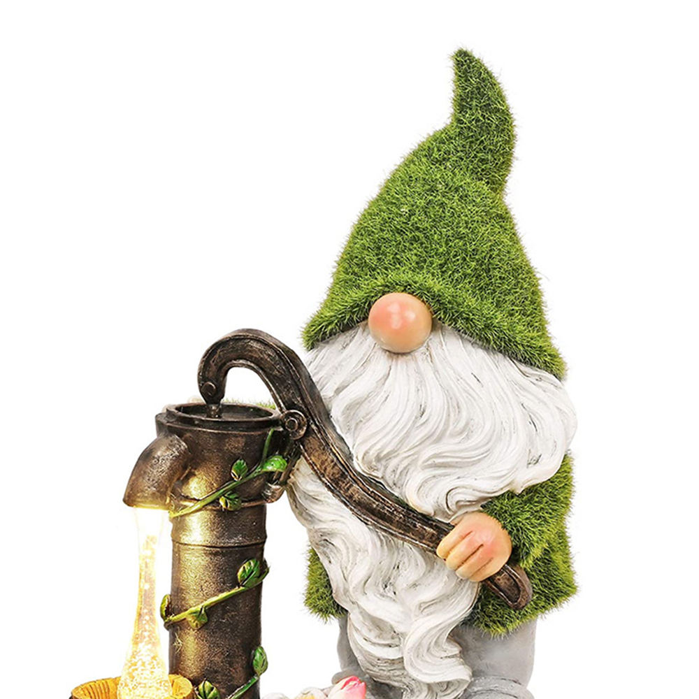 dropship Cartoon Gnome Dwarf Statue Garden Lighting Waterproof Resin Figurines Solar Light Outdoor Lawn Courtyard Night Decorative Lamp