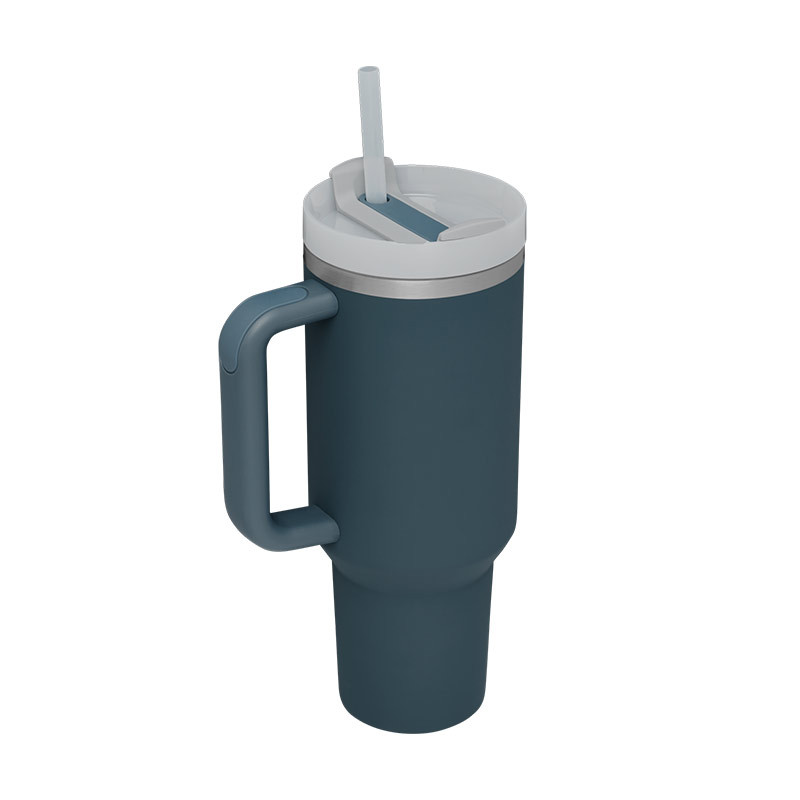 dropship 1200ml Stainless Steel Mug Coffee Cup Thermal Travel Car Auto Mugs Thermos 40 Oz Tumbler with Handle Straw Cup Drinkware New In