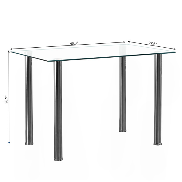 dropship 110CM Clear Color Dining Table Set (This product will be split into two packages) (replace 64512970)