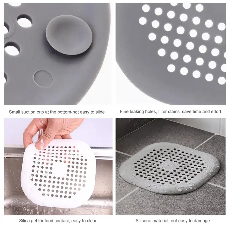 dropship 1pc Square Drain Hair Catcher, Hair Filter With Suction Cup, Sink Anti-Clog Filters, Tub Shower Floor Drain Plugs, Easy To Install, Suit For Bathroom, Bathtub, Kitchen, Bathroom Accessories