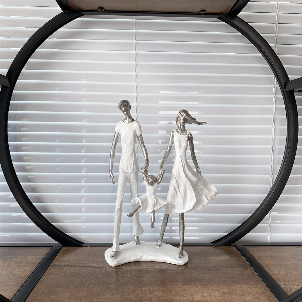 dropship NORTHEUINS Resin Family Statues Nordic Creative Abstract Figurines for Interior Home Living Room Desktop Decoration Accessories