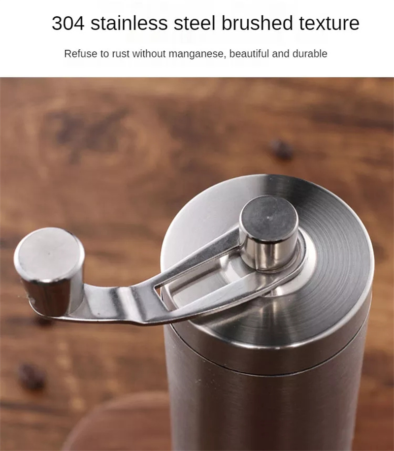 dropship Manual Coffee Grinder Stainless Steel Hand Adjustable Steel Core Burr For Kitchen Portable Coffee Mills Coffee Espresso Press