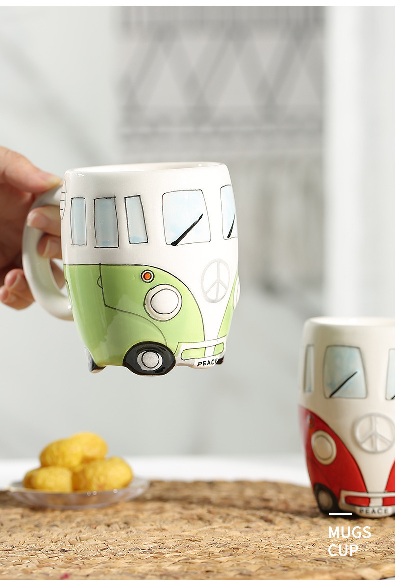 dropship Creative Ceramic Bus Cup Interesting Milk Coffee Mug
